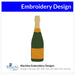 Champagne Bottle Embroidery Design Instant Download Monogram Background in 3 Sizes - 8 Formats - ThreadArt - Threadart.com