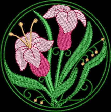 Floral Circle Spring Flowers Embroidery Design Instant Download  - Multiple Sizes - 8 Formats - ThreadArt - Threadart.com