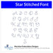 Star Stitched Font Machine Embroidery Design Set -  Upper and Lowercase Letters BX Font - Download 9 Formats and 4 Sizes - 1" to 3" - Threadart.com