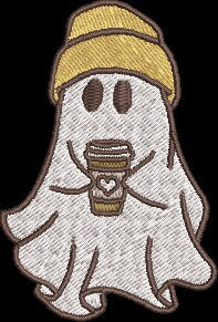 Fall Pumpkin Ghost Embroidery Design  Instant Download  - Multiple Sizes - 8 Formats - ThreadArt - Threadart.com