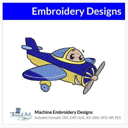 Toy Plane Airplane Embroidery Design Instant Download  - Multiple Sizes - 8 Formats - ThreadArt - Threadart.com