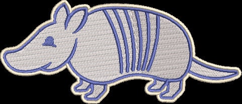 Cute Armadillo Embroidery Design Instant Download Cute Animal - 3 Sizes - 8 Formats - ThreadArt - Threadart.com