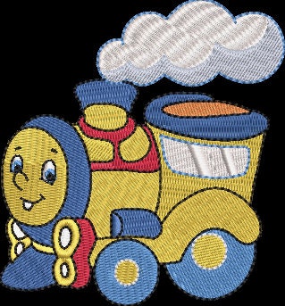 Toy Train Embroidery Design Instant Download Cute Train - 3 Sizes - 8 Formats - ThreadArt - Threadart.com