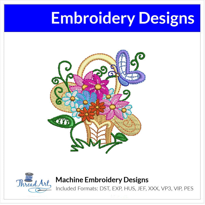 Spring Bouquet Cute Garden Embroidery Design Instant Download  - Multiple Sizes - 8 Formats - ThreadArt - Threadart.com