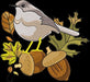 Autumn Life Bird Embroidery Design with Acorns Leaves  Instant Download  - Multiple Sizes - 8 Formats - ThreadArt - Threadart.com