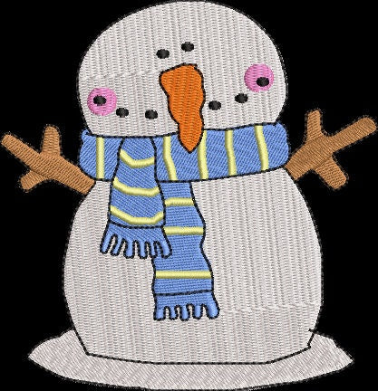 Melting Snowman Embroidery Design Instant Download  - Multiple Sizes - 8 Formats - ThreadArt - Threadart.com