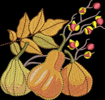 Autumn Life Pears Embroidery Design Instant Download  - Multiple Sizes - 8 Formats - ThreadArt - Threadart.com