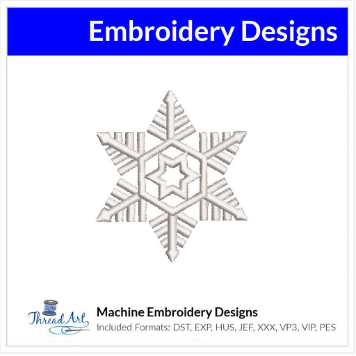 Winter Snowflake Embroidery Design Instant Download  - Multiple Sizes - 8 Formats - ThreadArt - Threadart.com