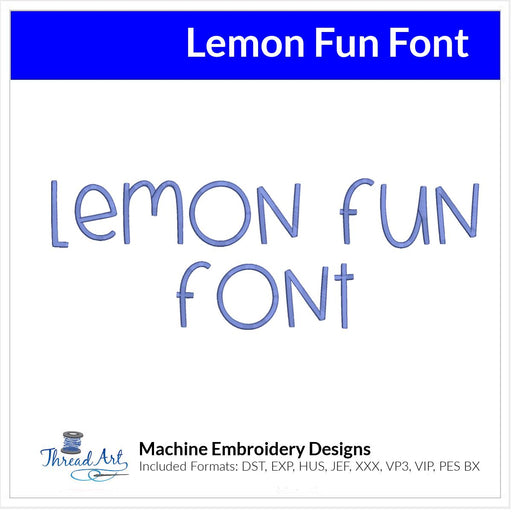 Lemon Fun Font Machine Embroidery Design Set - Alphabet Letters BX Font - Download 9 Formats and 3 Sizes - Threadart.com