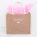 Embroidered Jute Burlap Gift Bags For With Heart and Name - Threadart.com