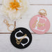 Personalized Circle Keychain Bag Pendant - Pink, Ivory, or Black - Threadart.com