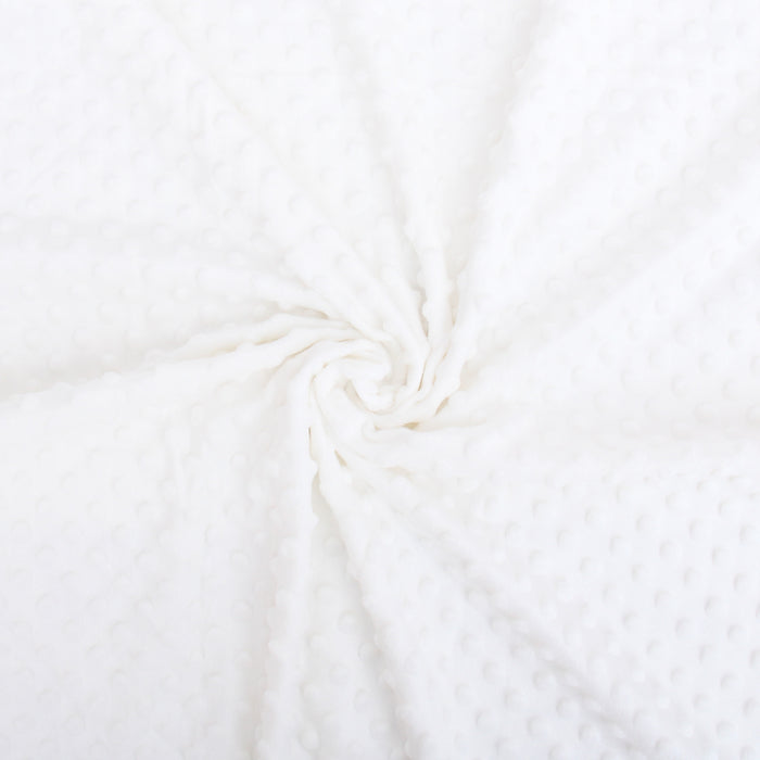 Minky Blanket - Ivory Minky Dots - Baby Blanket Size 28" x 38" - Threadart.com