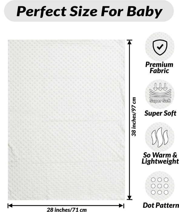 Minky Blanket - Ivory Minky Dots - Baby Blanket Size 28" x 38" - Threadart.com