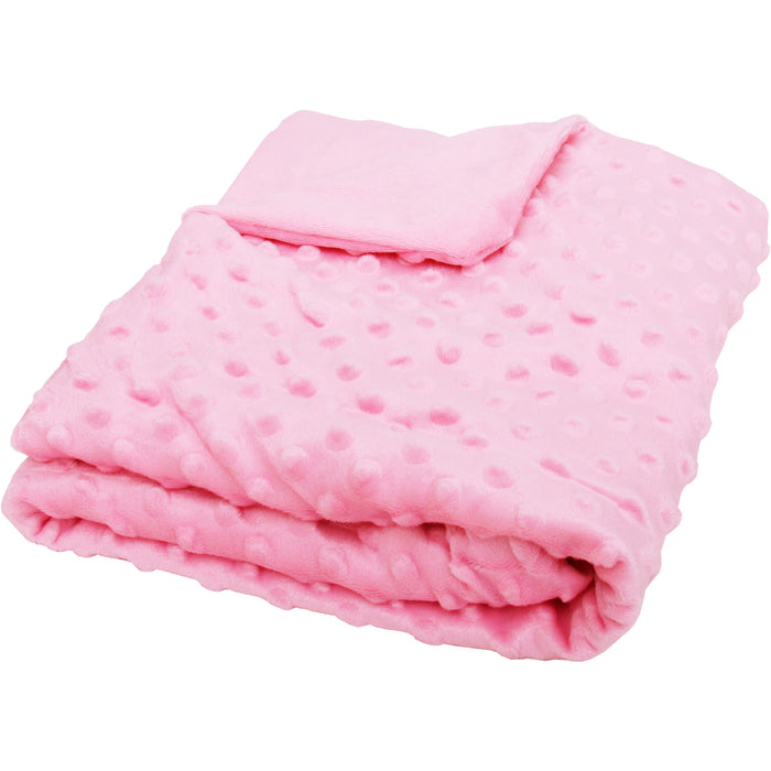 Minky Blanket - Light Pink Minky Dots - Baby Blanket Size 28" x 38" - Threadart.com