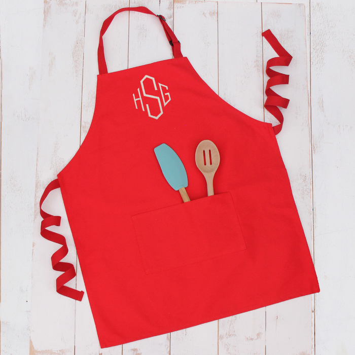 Monogrammed Canvas Apron - Embroidered Monogram - Threadart.com