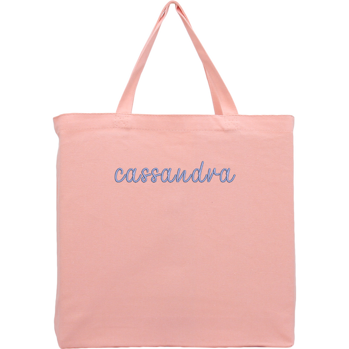Personalized Tote Bag Embroidered With Name- Canvas Custom Tote Bag - Threadart.com