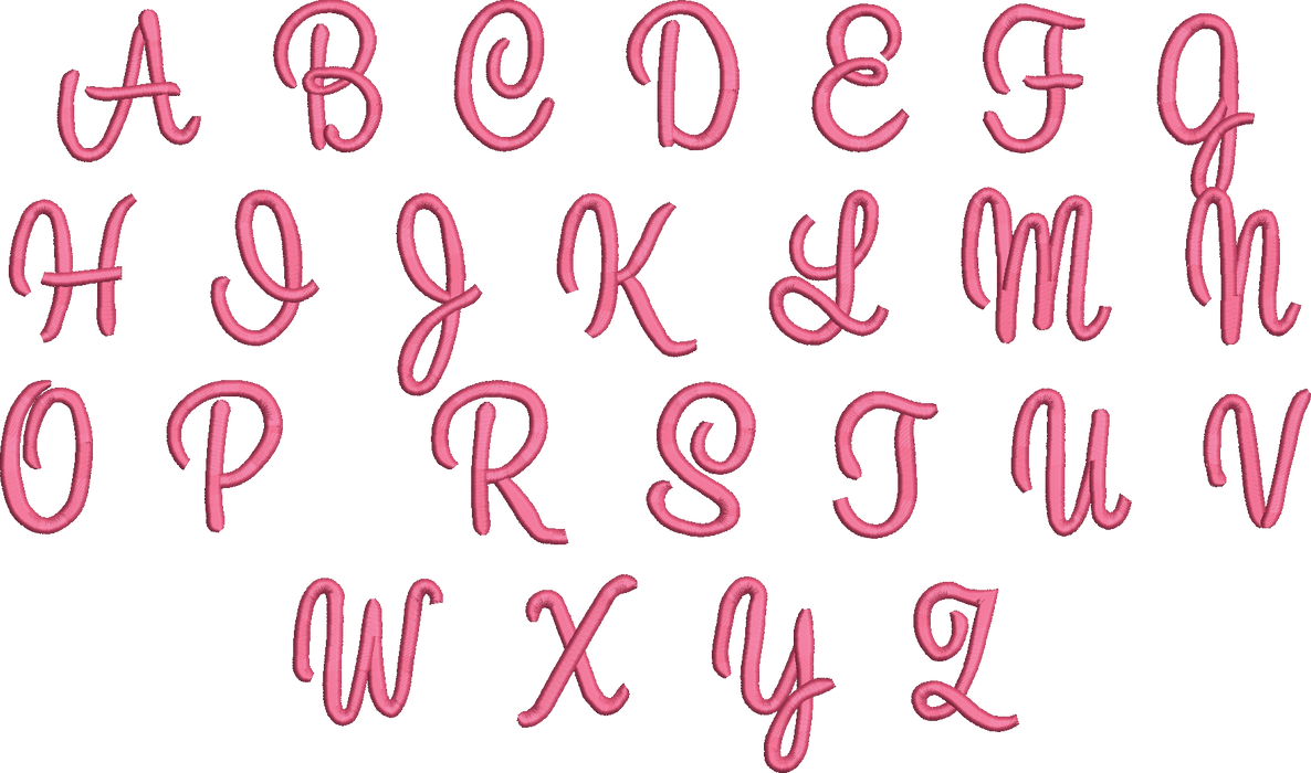 SweetHeart Font Machine Embroidery Design Set -  Script Cursive Alphabet Letters BX Font - Download 9 Formats and 3 Sizes - Threadart.com