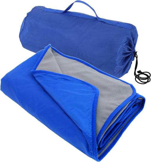 Waterproof Picnic Blanket - 79"x55" - Royal Blue/Grey - Camping Sports - Threadart.com