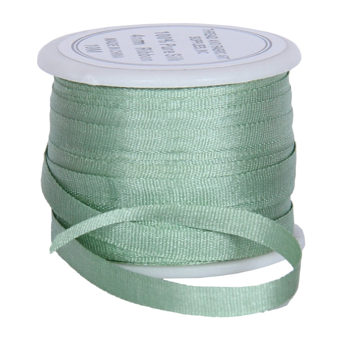  Threadart 100% Pure Silk Ribbon - 4mm White - No. 003