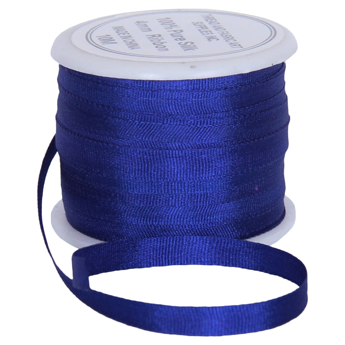 Silk Ribbon 4mm Sapphire Blue x 10 Meters No. 701 - Threadart.com