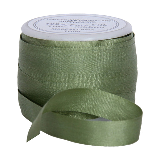 3/4 Dark Olive Green Silk Ribbon