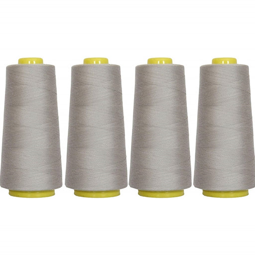 Serger Thread,Sewing Thread, All Purpose 100% Polyester Thread, White 4 Pack of 6000 Yard Each Spool (Upholstery, Canvas, Drapery, Beading, Over Lock
