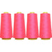 Four Cone Set of Polyester Serger Thread - Neon Pink 908 - 2750 Yards Each - Threadart.com