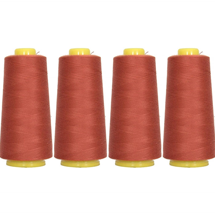 Four Cone Set of Polyester Serger Thread - Terra Cotta 171 - 2750 Yards Each - Threadart.com