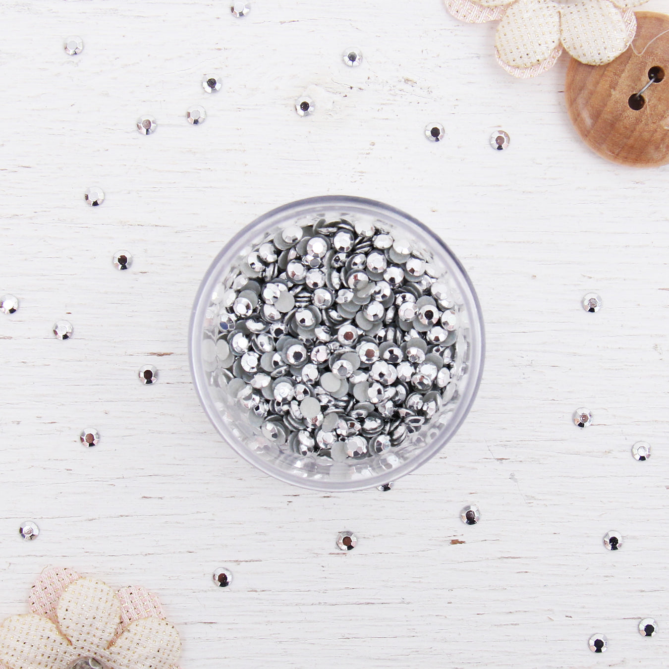 Hot Fix Metallic Rhinestones 3mm Silver - 10 gross - Threadart.com