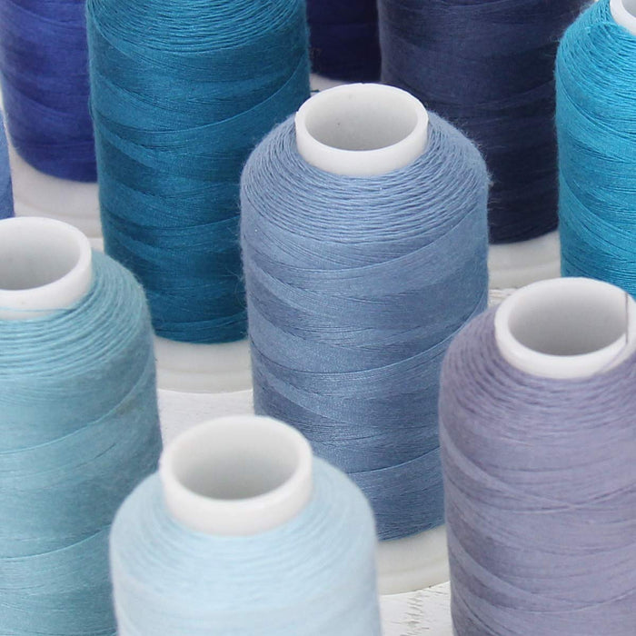 Sewing Thread 14 Cone Blue Shades Set - Color Builder - Threadart.com