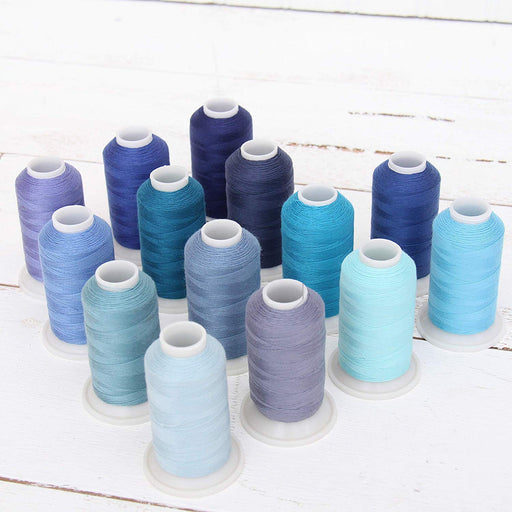 Sewing Thread 14 Cone Blue Shades Set - Color Builder - Threadart.com