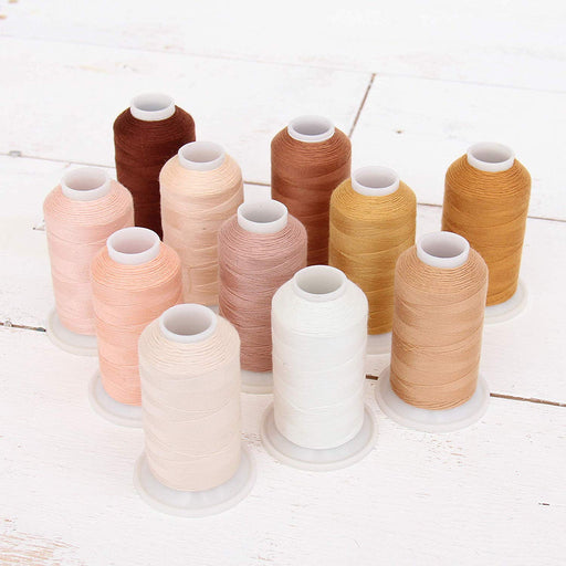 Threadart 25 Color Sewing Thread Set with Matching Prewound Bobbins | 50/3  Spun Polyester Size A Plastic Sided Bobbins & Matcing Sewing Thread | Ideal