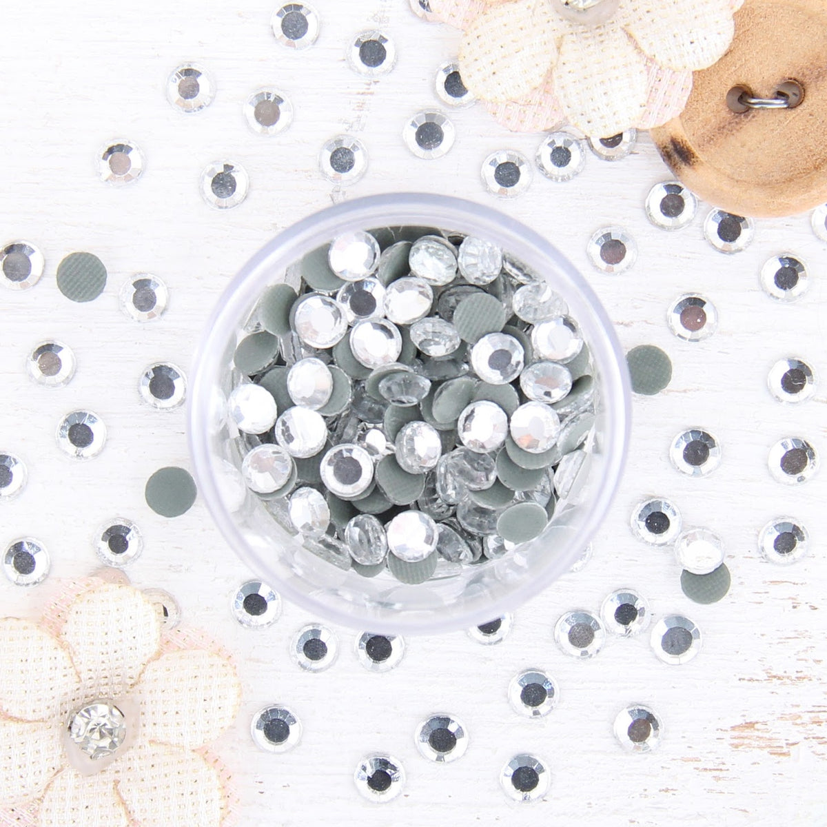 2500 Pieces Clear Hotfix Rhinestones, 6 Mixed Sizes Crystal