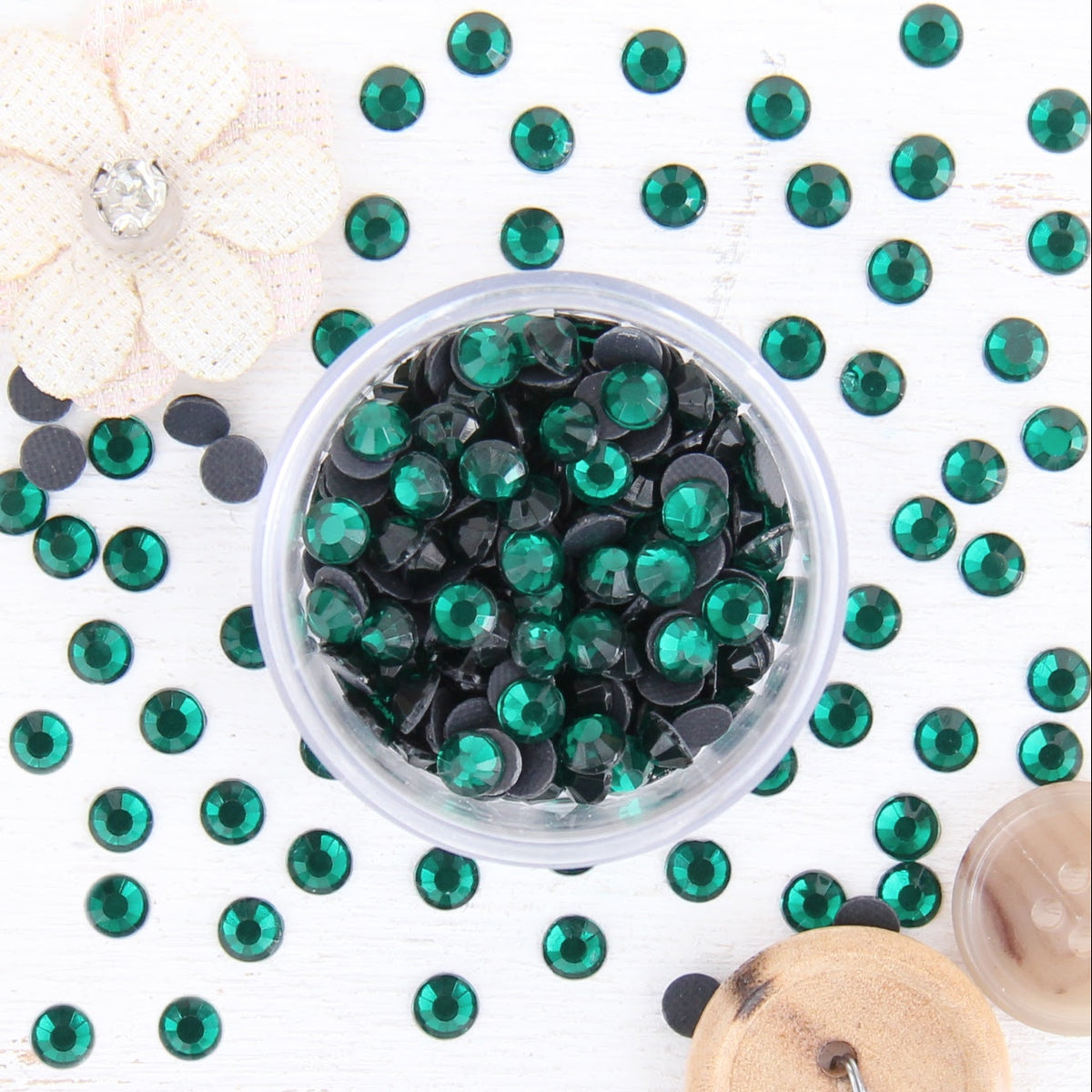 Dark Green Glass HotFix Rhinestones