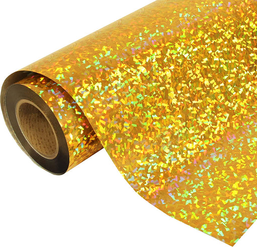 Gold Holographic Sparkle Adhesive Vinyl Rolls By Craftables