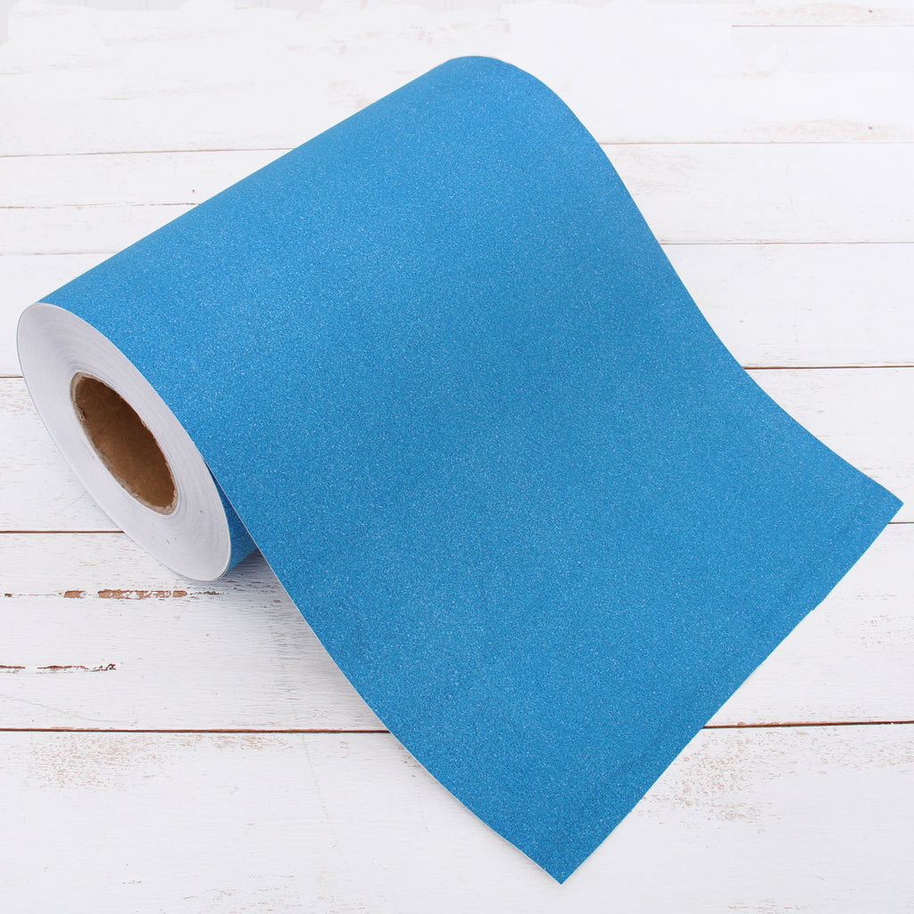 Glitter Teal Adhesive Vinyl Paper 12 Roll - Peel and Stick By the Yar —