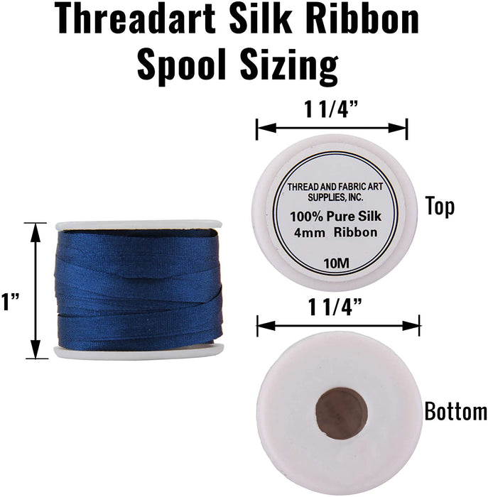 Silk Ribbon 4mm Sapphire Blue x 10 Meters No. 701 - Threadart.com