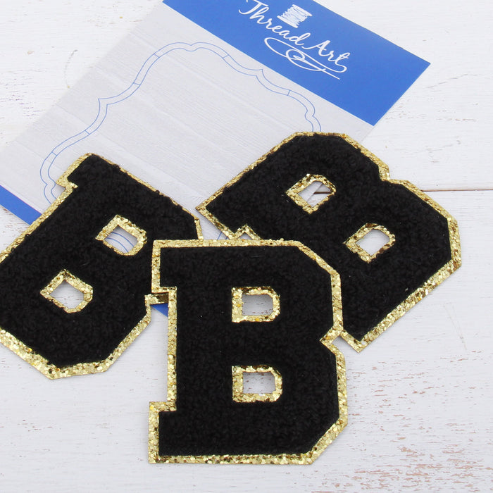 White Iron On Varsity Letter Patches - Set of 3 - Small 5.5 cm