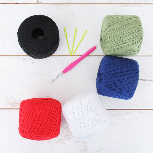 100% Pure Cotton Crochet Yarn by Threadart, Denim