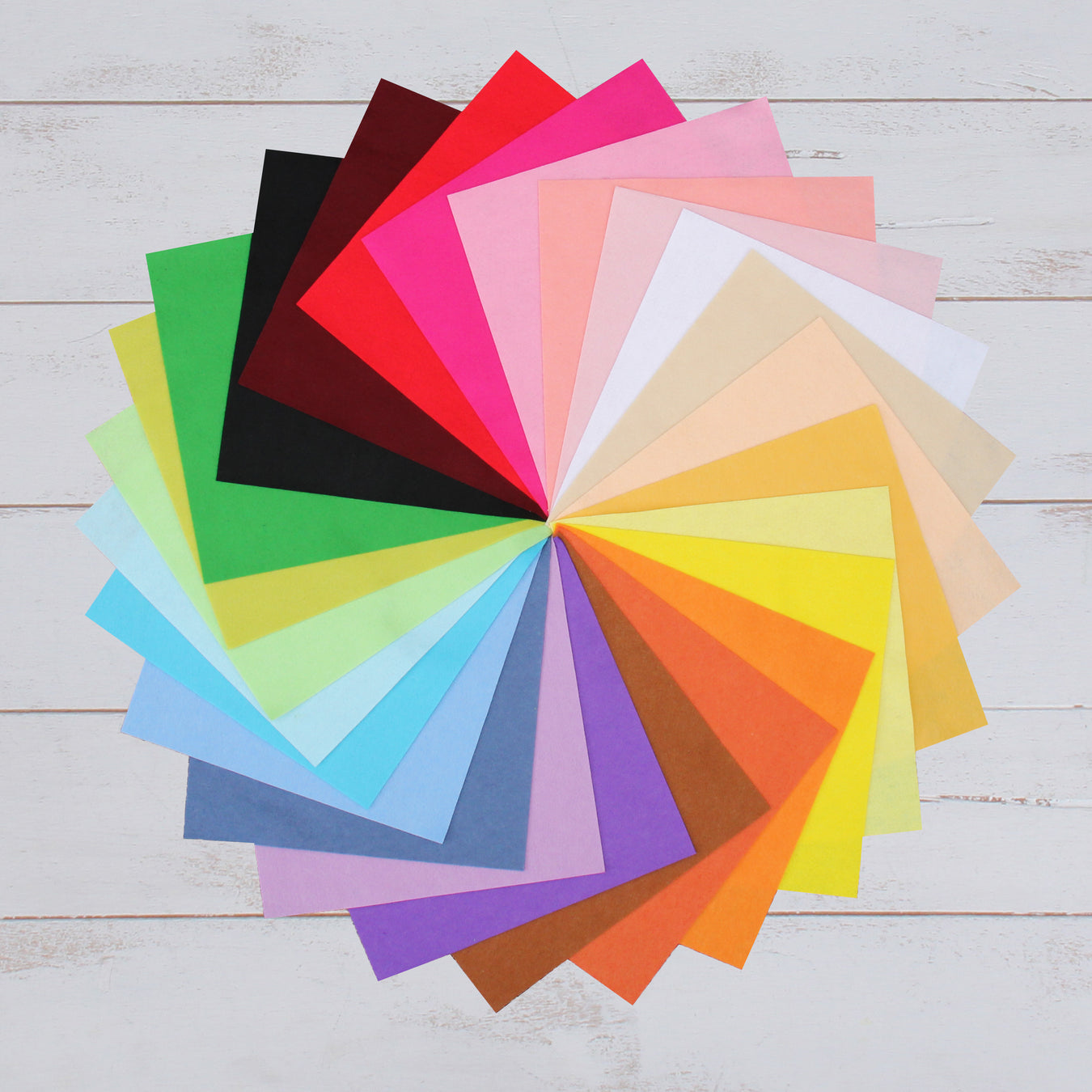 Premium Felt Fabric Variety Pack - 25 Different Colors 12" x 12" Sheets - Threadart.com