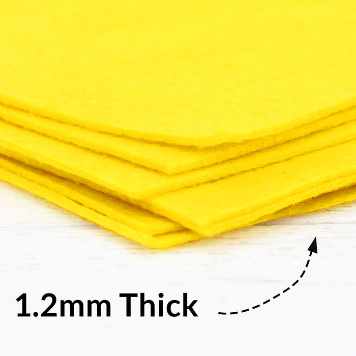 100% Wool Felt Fabric - Approx 3mm Thick - Mustard Yellow - 92cm x