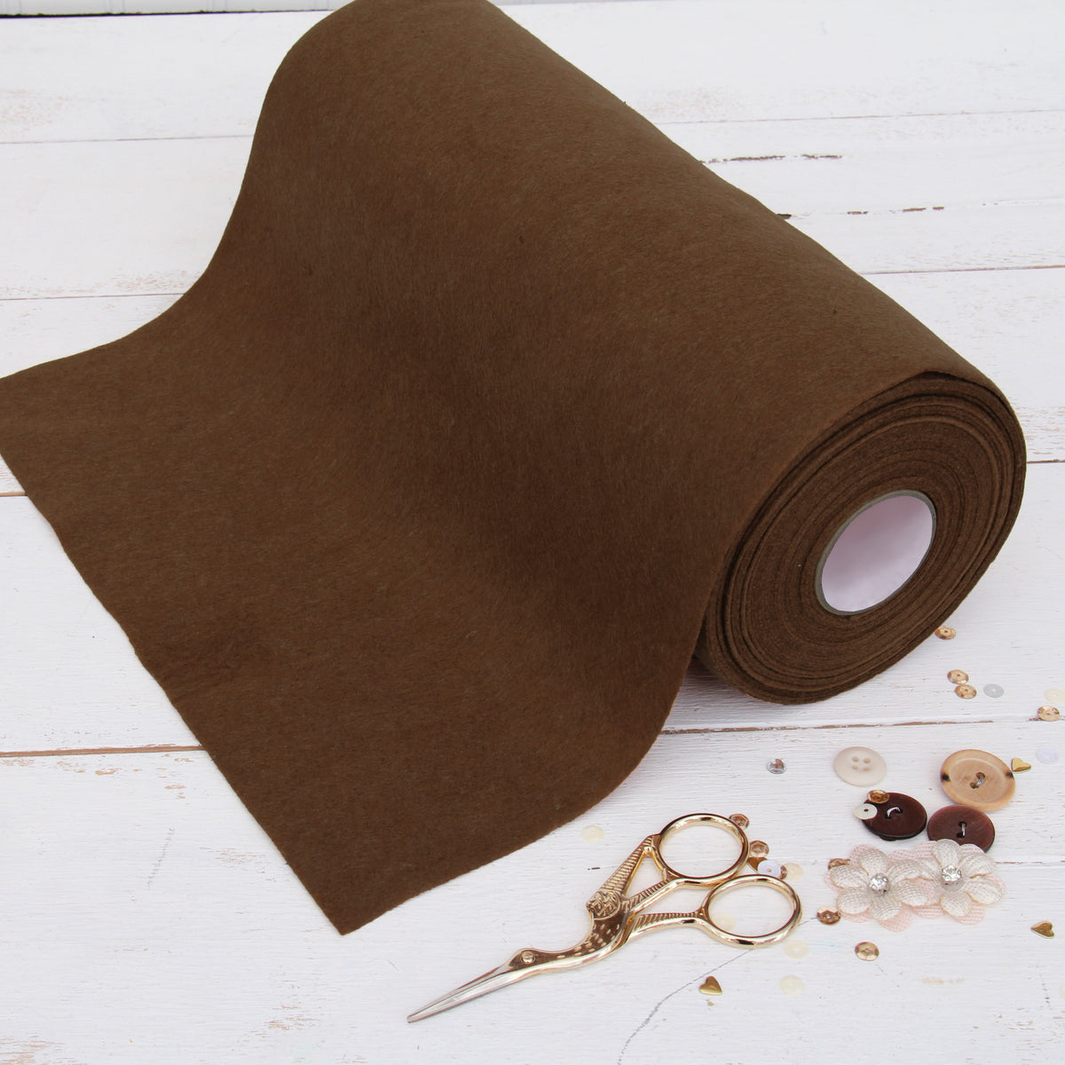 10FT 15.75 Inch Wide Dark Brown Felt Fabric Sheet Nonwoven Felt