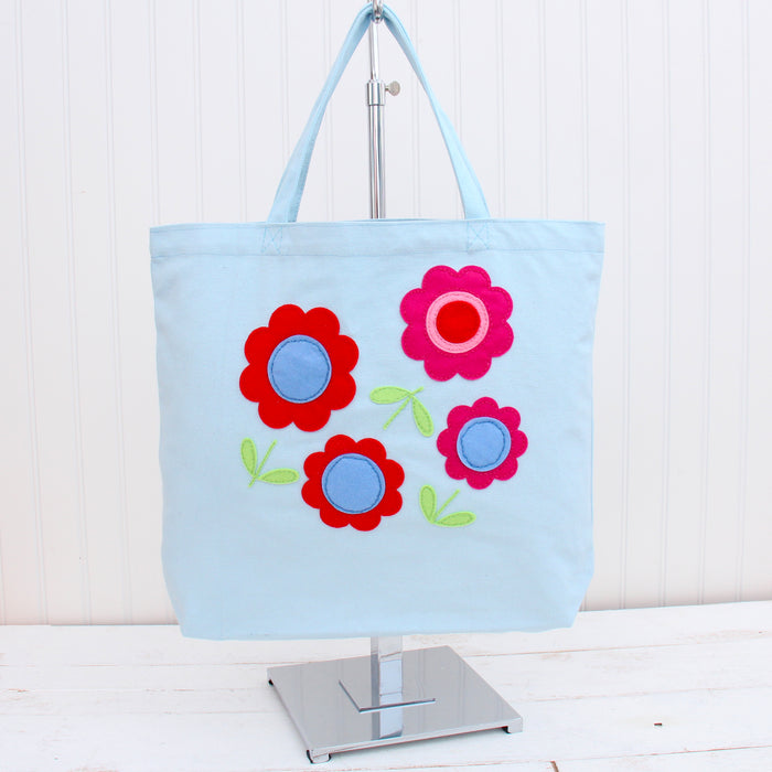 DIY Custom Felt Embroidery Tote Bag Kit - Pastel Happy Applique