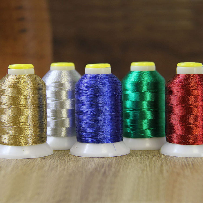 Metallic Thread - No. L2 - Silver - 500 Meter Cones - Threadart.com