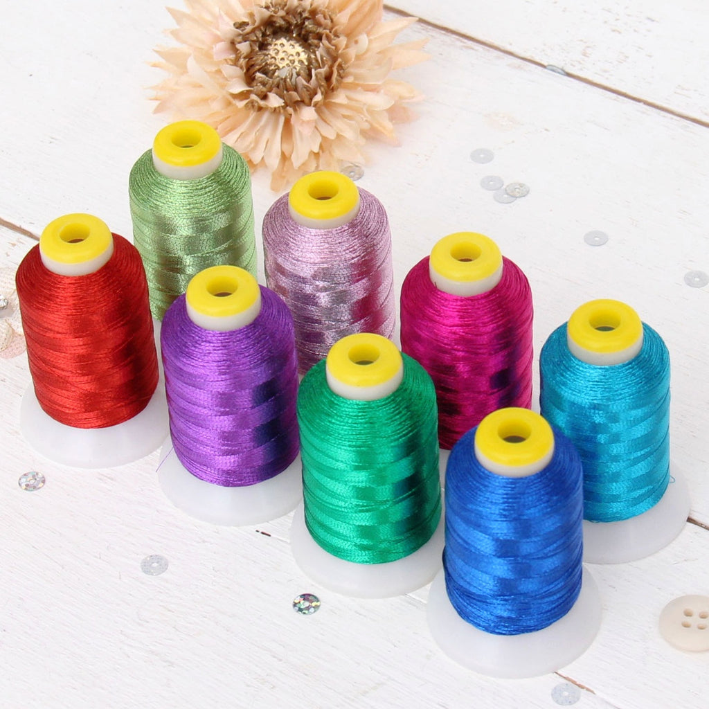 Metallic Thread 500m Spools - Durable, High Shine - Beautiful Colors ...