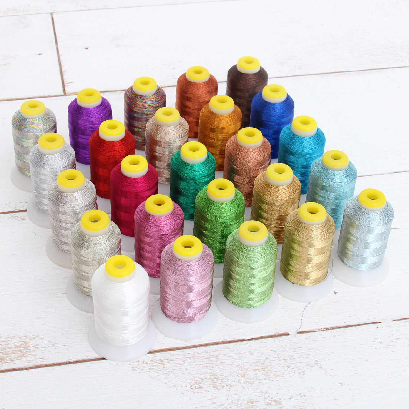 25 Cones of Metallic Thread - 500 Meter Cones - Threadart.com