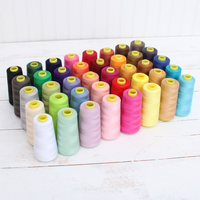 40 Cones Serger Thread Spun Polyester - 2750 yd Cones - Threadart.com