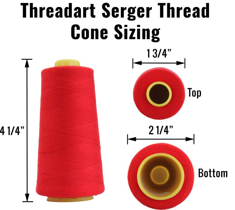 40 Cones Serger Thread Spun Polyester - 2750 yd Cones - Threadart.com