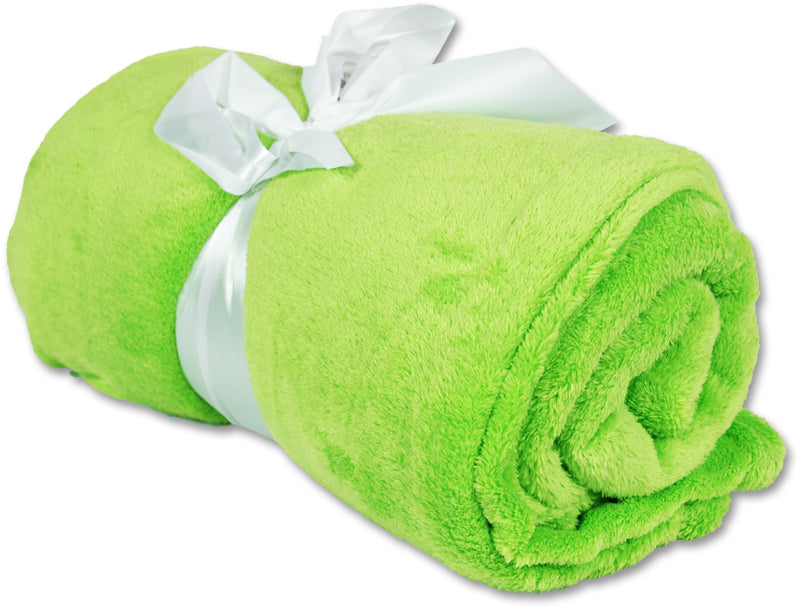 Plush Fleece Blanket - Lime Green —