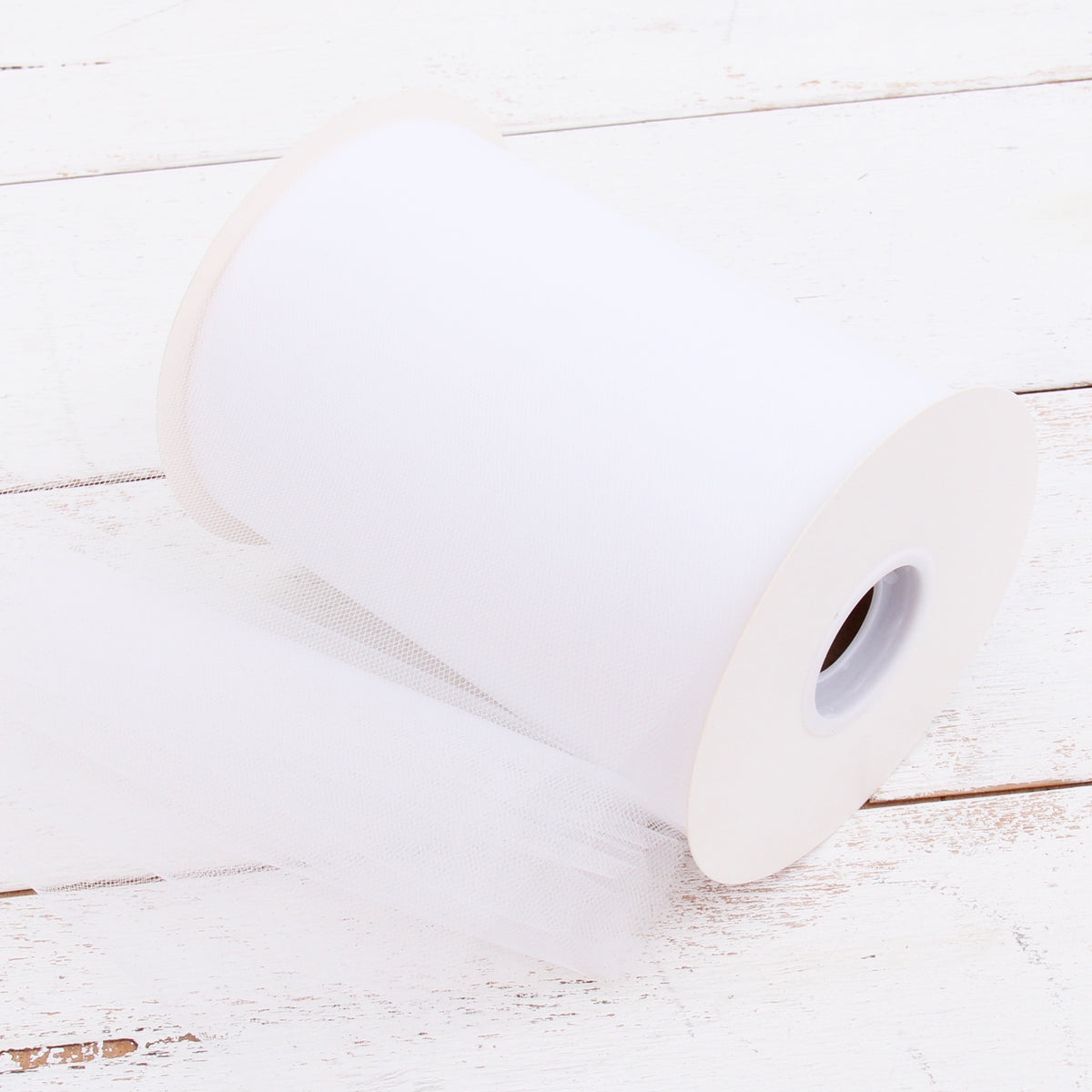 Tulle Fabric Rolls 6 Inch by 100 Yards (300 ft) Tulle Ribbon Netting White